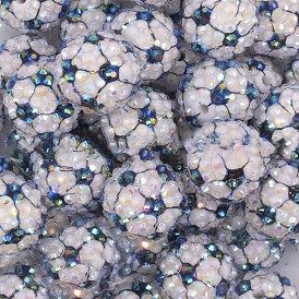 Бусины со стразами из смолы, круглые