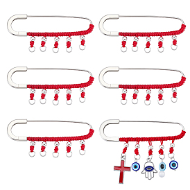 Zinc Alloy Kilt Pins, with Brass Round Beads & Jump Rings