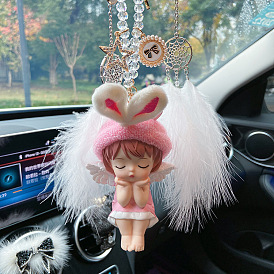 Cute Angel Baby Car Rearview Mirror Pendant Car Interior Hanging Decoration Collection