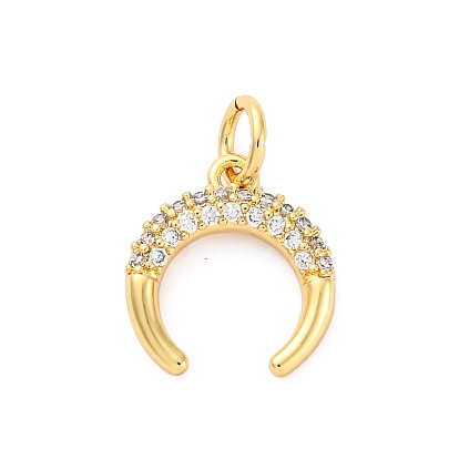 Латунные микро проложить кубического циркония подвески, без кадмия и без свинца, двойные роговые прелести, с целью перехода в кольце