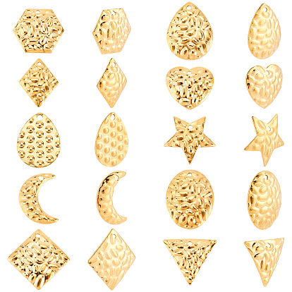 20шт 10 стиль текстурированные подвески из нержавеющей стали, для серьги аксессуары, разнообразные