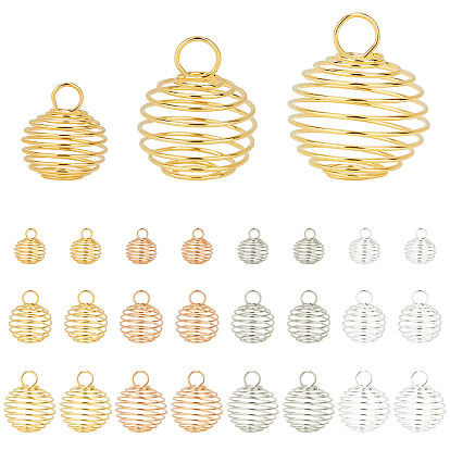 120 шт 12 стиль подвески из железной проволоки, спиральные подвески из бисера, круглые