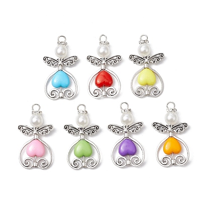 Подвески из искусственного жемчуга и сплава из акрила и пластика, ангел