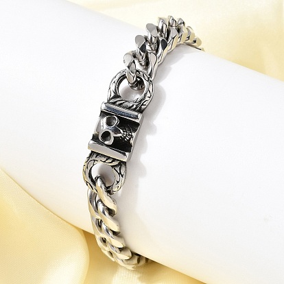 304 из нержавеющей стали кубинский ссылка цепи браслеты, браслеты с черепами для унисекс