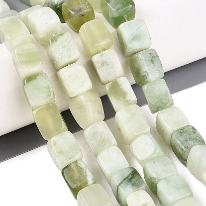 Natural Xiuyan Jade Beads Strands, Cuboid
