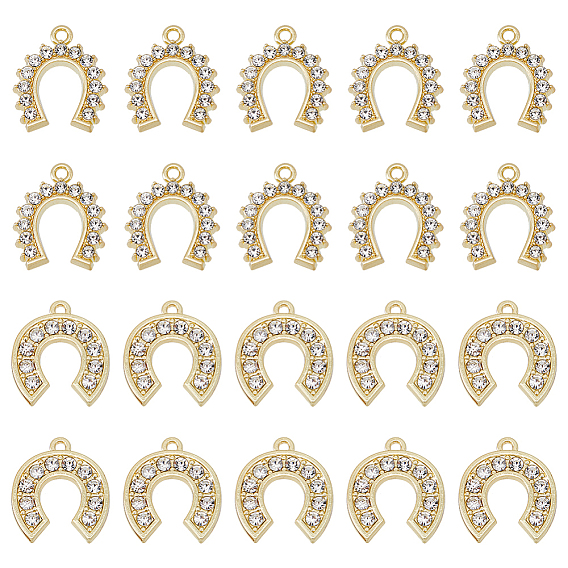 20шт 2 подвески из сплава с гальванопокрытием, с кристально горный хрусталь, без кадмия, без никеля и без свинца, арка