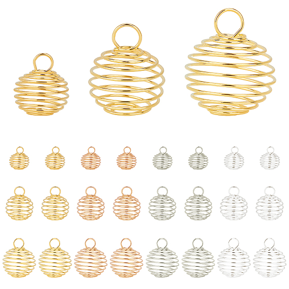 120 шт 12 стиль подвески из железной проволоки, спиральные подвески из бисера, круглые