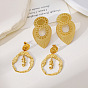 304 boucles d'oreilles en acier inoxydable, or