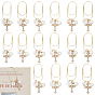 16Pcs Carbon Steel Paper Clips, with Shell & Acrylic Pearl Pendants