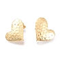 Brass Stud Earring Findings,  with Ear Nuts, Earring Backs & Loop, Heart