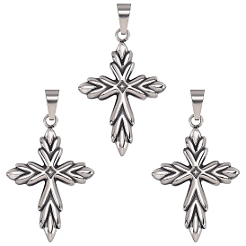 3Stück Retro 316 chirurgischer Edelstahl Kreuz Gothic Anhänger