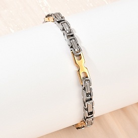 201 Браслеты-цепочки византийского образца из нержавеющей стали для женщин, с 304 застежкой из нержавеющей стали, ионное покрытие (ip)