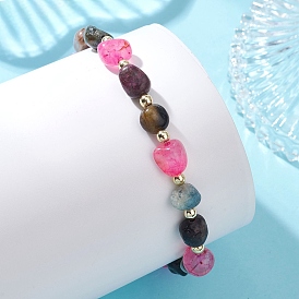 Браслеты из натуральных разноцветных бусин турмалина и агата, а также немагнитных синтетических бусин гематита для женщин.
