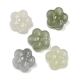 Natural Nephrite Jade/Hetian Jade Beads, Flower