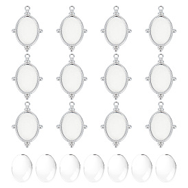 Набор для самостоятельного изготовления овального кулона, в том числе 304 подвеска из нержавеющей стали с кабошоном, Кабошоны из стекла