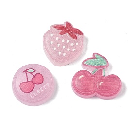 Пластиковые эмалевые кабошоны, розовые