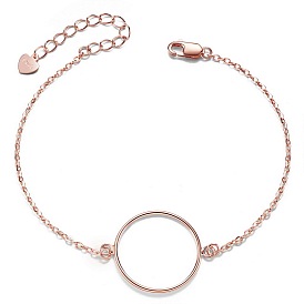 Simple Design 925 Sterling Silver Bracelet, with Circle