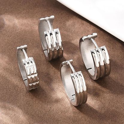 304 серьги-кольца из нержавеющей стали с текстурой, с 316 ушными шпильками из хирургической нержавеющей стали, полированный