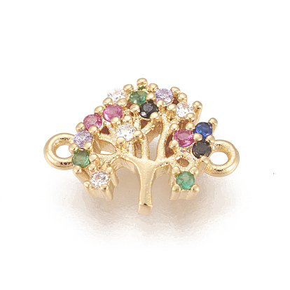 Латунные микро проложить кубических ссылки циркония, долговечный, без свинца, без кадмии и без никеля, древо жизни, красочный