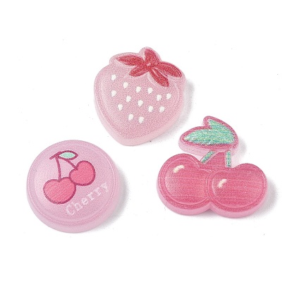 Пластиковые эмалевые кабошоны, розовые