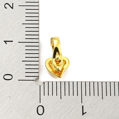 Rack Plating Brass Twister Clasps, Long-Lasting Plated, Cadmium Free & Lead Free, Heart