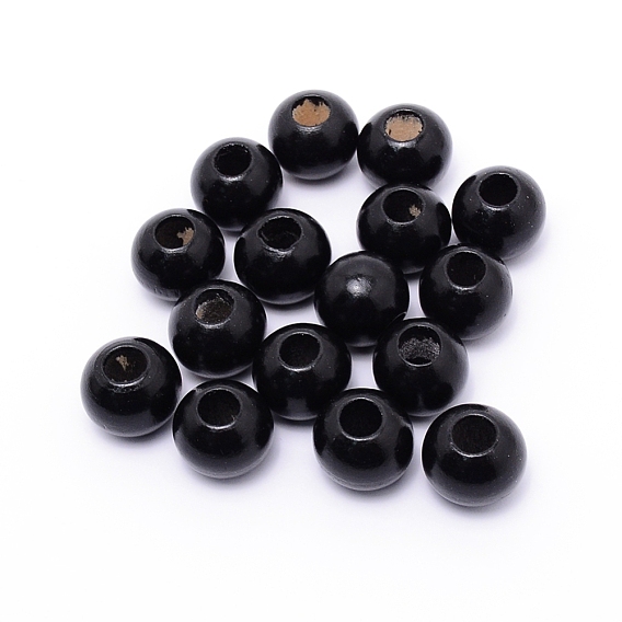 Spray Painted Xanthorroea Wood Beads, Round