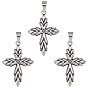 3Pcs Retro 316 Surgical Stainless Steel Cross Gothic Pendants