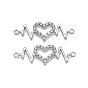 Alloy Rhinestone Links Connectors, Heart