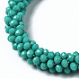 Faceted Opaque Glass Beads Stretch Bracelets, Torsade Bracelets, Random Color Rope, Rondelle