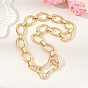 Aluminum Oval Link Chain Necklaces with Dog Bone Shaped Zinc Alloy Rock Climbing Carabiners