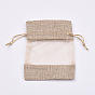 Cotton Packing Pouches, Drawstring Bags, with Organza Ribbons