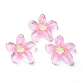 Transparent Epoxy Resin Cabochons, Flower