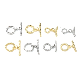 Laiton fermoirs toggle, crémaillère plaquage, plaqué longue durée, sans plomb et sans cadmium, plaqué or véritable 18k/platine