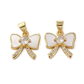 Латунные микро проложить кубического циркония подвески, с оболочкой, бантом прелести, стойки покрытие, прочное покрытие, без кадмия и без свинца