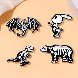 Skull Series Personality Badge Brooch Rabbit Dragon Dinosaur Bear Badge Pin Fashion Accessory