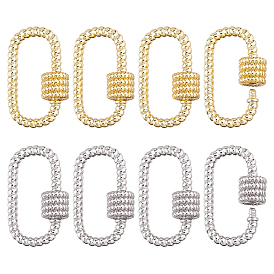 8 шт. 2 цвета латунный винтовой карабин, подвески с замком, для изготовления ожерелий, быстрые ссылки, овальные