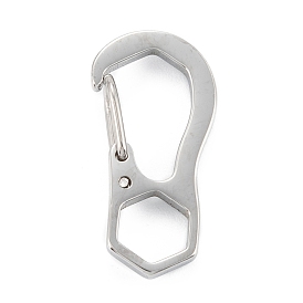 304 Stainless Steel Push Gate Snap Keychain Clasp Findings