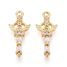 Латунные микро проложить кубического циркония подвески, палочка, долговечный, без никеля 