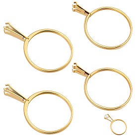 4 pièces 2 styles 304 composants de bagues en acier inoxydable, réglages de la bague à griffes