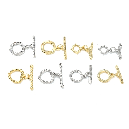 Laiton fermoirs toggle, crémaillère plaquage, plaqué longue durée, sans plomb et sans cadmium, plaqué or véritable 18k/platine