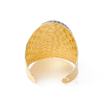 Овальное открытое кольцо-манжета из натурального амазонита со стразами, железное массивное кольцо для мужчин и женщин