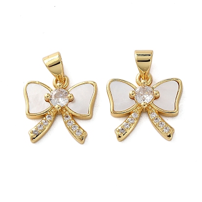 Латунные микро проложить кубического циркония подвески, с оболочкой, бантом прелести, стойки покрытие, прочное покрытие, без кадмия и без свинца