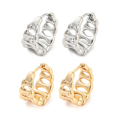 Латунные серьги обруча, полый рог