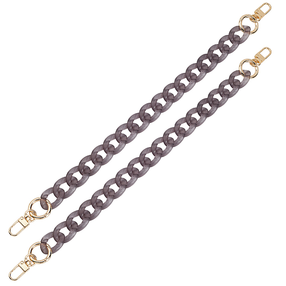 2шт. акриловые витые ручки для сумок, с железными застежками, для замены ремней для мешков, золотой свет