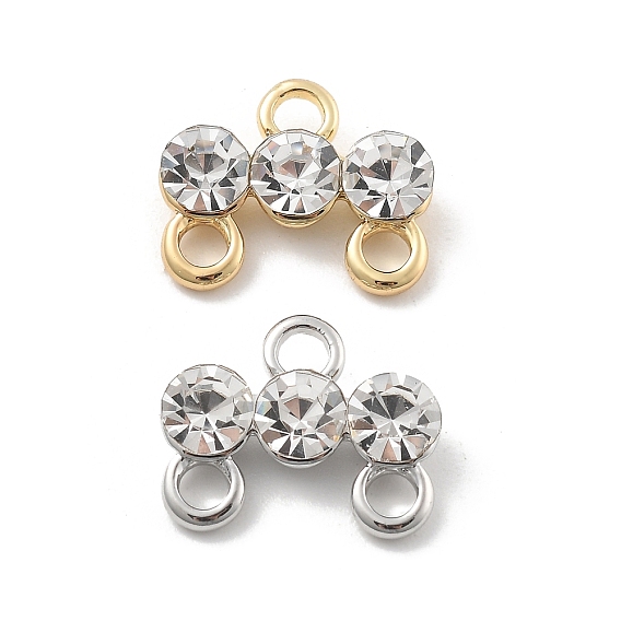 Латунная микропаве прозрачная кубическая циркония люстра компоненты ссылка, без кадмия, без никеля и без свинца, 3 Разъемы петли