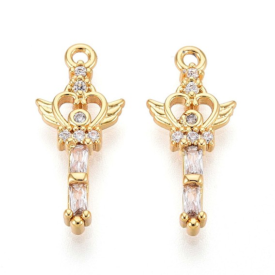 Латунные микро проложить кубического циркония подвески, палочка, долговечный, без никеля 