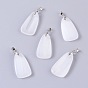 Natural Calcite Pendants, with Platinum Plated Brass Findings, Teardrop