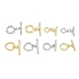 Brass Toggle Clasps, Rack Plating, Long-Lasting Plated, Lead Free & Cadmium Free, Real 18K Gold Plated/Platinum