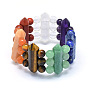 Yoga Chakra Jewelry, Natural/Synthetic Mixed Stone Stretch Bracelets, Round and Bullet