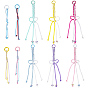 2Bags 2 Styles Korean Waxed Polyester Cord Pendant Decorations, Spray Painted Alloy Spring Gate Rings for Bag Ornaments